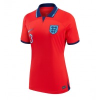 Camiseta Inglaterra Luke Shaw #3 Segunda Equipación Replica Mundial 2022 para mujer mangas cortas